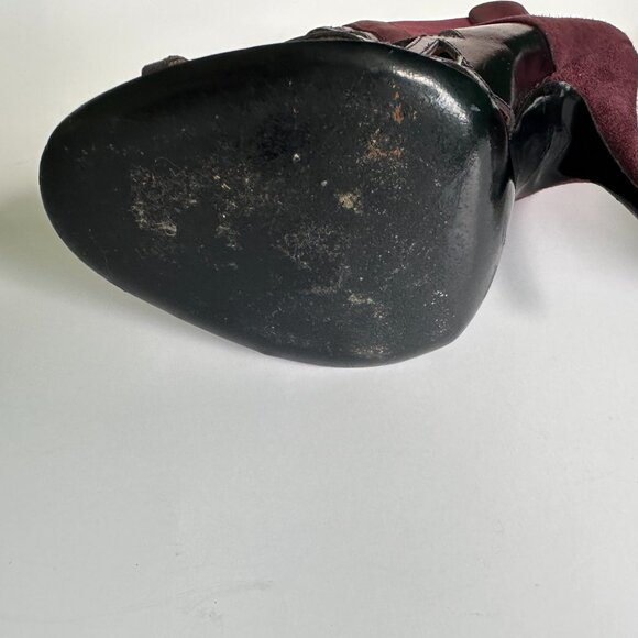 Givenchy Birdcage Cut Out Ankle Boots Burgundy Heels 38.1/5 - Picture 7 of 8